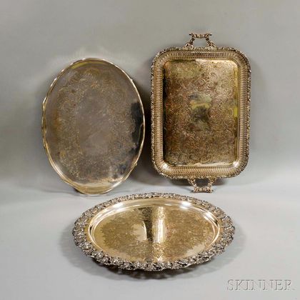 Three Silver-plated Trays