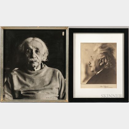Einstein, Albert (1879-1955) Two Photographic Portraits.