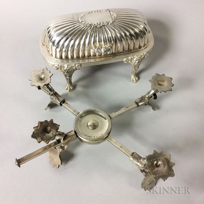 Silver-plated Footed Butter Dish and Trivet