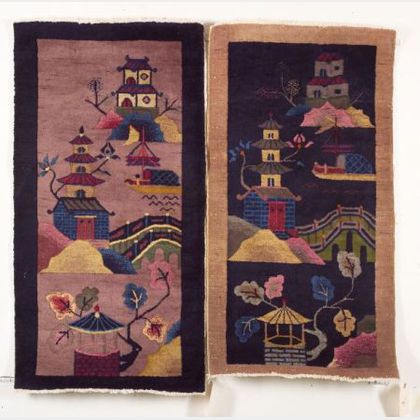 Two Nichols Chinese Pictorial Rugs
