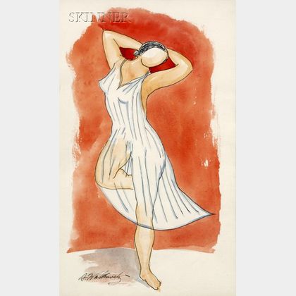 Abraham Walkowitz (American, 1878-1965) Dancing Woman