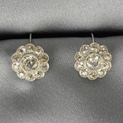 Diamond Flowerhead Earrings