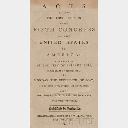 Acts Passed at the First Session of the Fifth Congress.