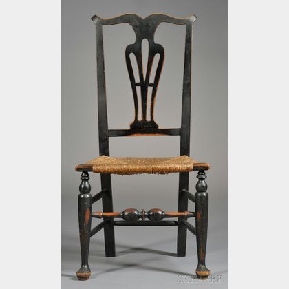 Black-painted Side Chair