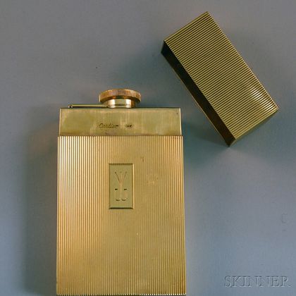 Sold at auction Cartier 14kt Gold Flask Auction Number 2694M Lot