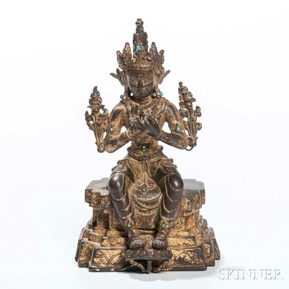 Gilt-bronze Maitreya Buddha