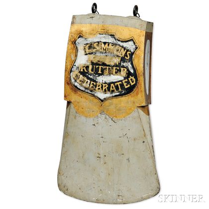 Painted and Gilded Axe-form "E.C. SIMMONS KEEN CUTTER" Advertising Sign