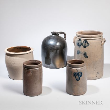 Five Stoneware Items