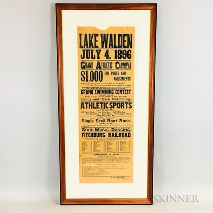 Framed "Lake Walden Grand Athletic Carnival" Poster