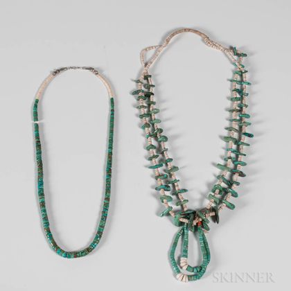 Two Southwest Turquoise and Shell Necklaces