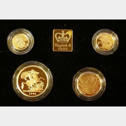 1995 United Kingdom Gold Proof Four Coin Sovereign Collection
