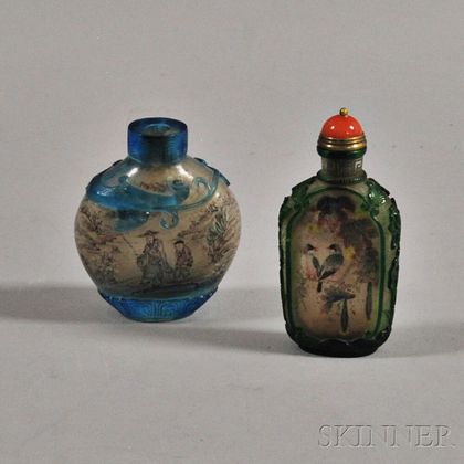 Two Interior Painted Peking Glass Snuff Bottles