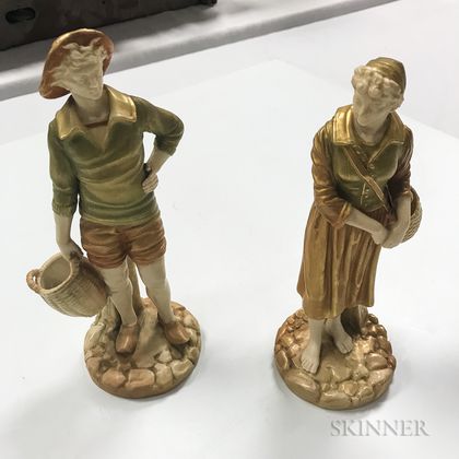 Pair of Royal Worcester Porcelain Figures