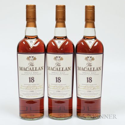 Macallan 18 Years Old, 3 750ml bottles 