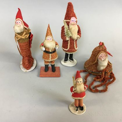Five Japanese Santa Claus Figures