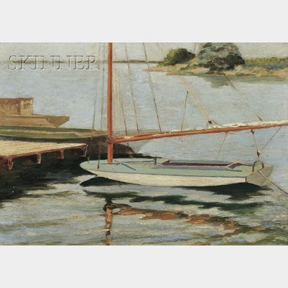 American School, 20th Century View of a Catboat, Possibly Provincetown