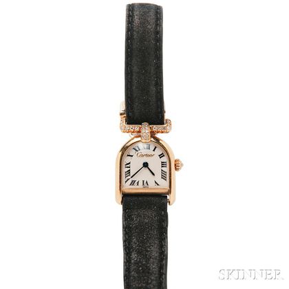18kt Gold and Diamond "Calandre"Wristwatch, Cartier