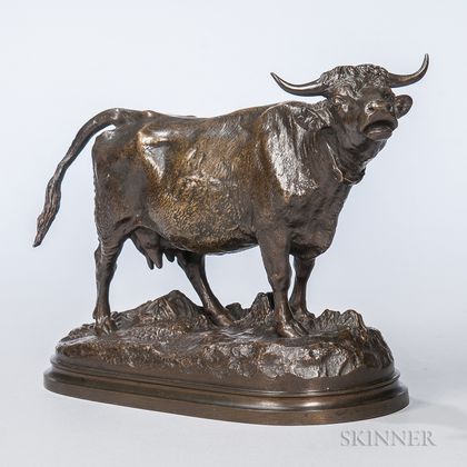 After Isidore Jules Bonheur (French, 1827-1901) Bronze Figure of a Bull, 