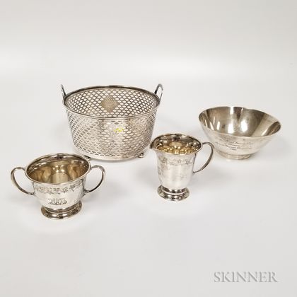 Four Pieces of Tiffany & Co. Sterling Silver Tableware