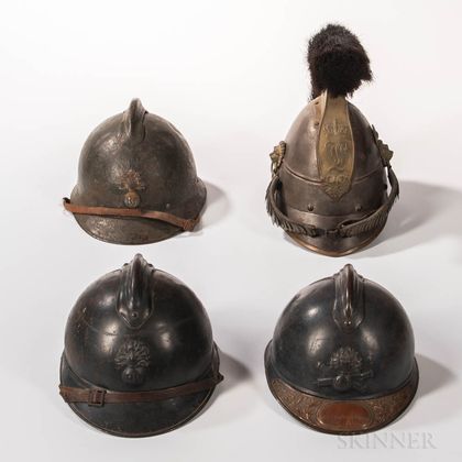 Four European Helmets
