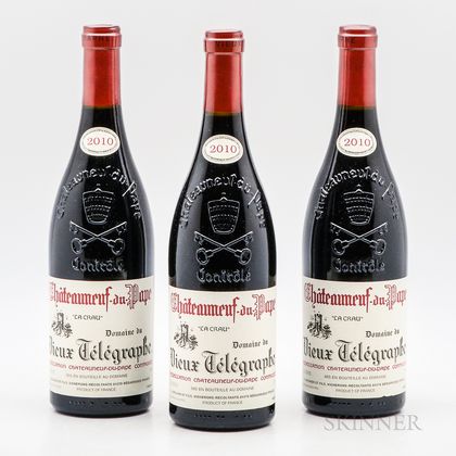 Vieux Telegraphe Chateauneuf du Pape 2010, 3 bottles 