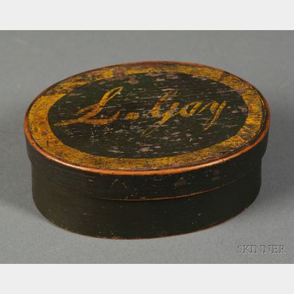 Small Painted Oval Wooden Box