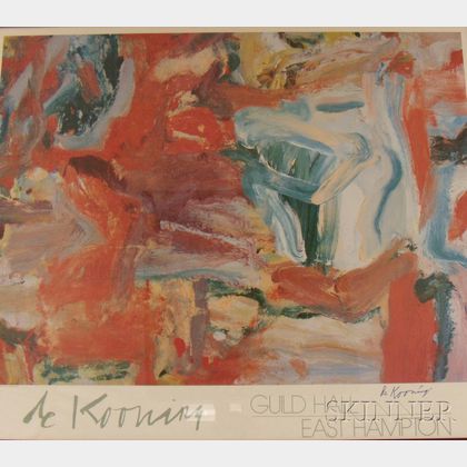 After Willem De Kooning (Dutch/American, 1904-1997) East Hampton V/A Guild Hall Exhibition Poster