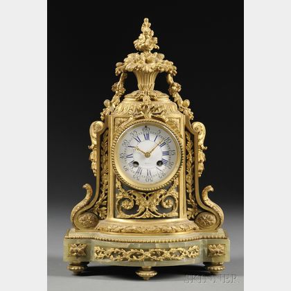 Onyx and Gilt-bronze French Mantel Clock