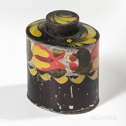Painted Tin Tea Cannister