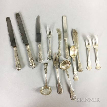 Large Group of Sterling Silver and Silver-plated Flatware