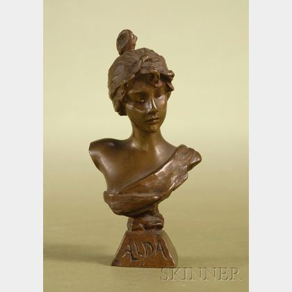 French Bronze Figure of "Alda" by Emanuel Villanis, (French, fl. 1880-1920)