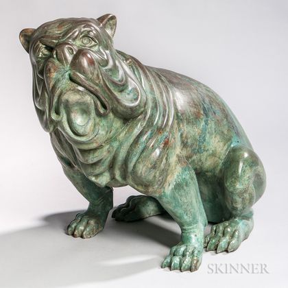Figure of a Bronze Bulldog