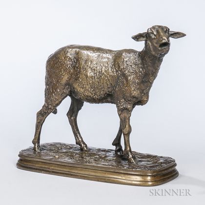 After Pierre-Jules Mêne (French, 1810-1879) Bronze Figure of an Ewe