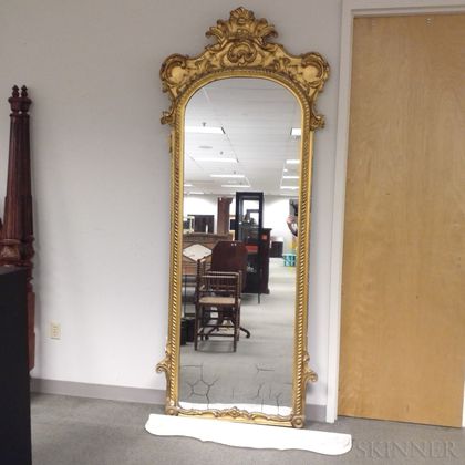 Rococo Revival Gilt and Carved Gesso Pier Mirror