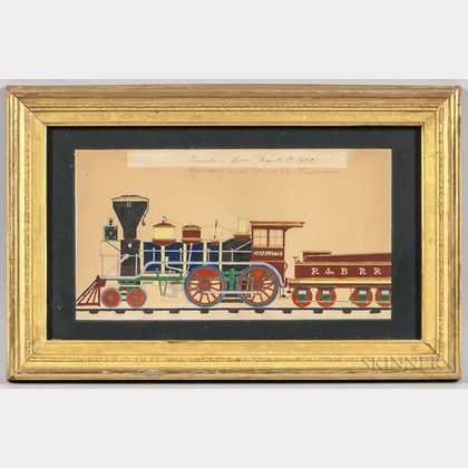 American School, 19th Century Portrait of the Locomotive "Charlotte" of the Rutland & Burlington [Vermont] Railroad