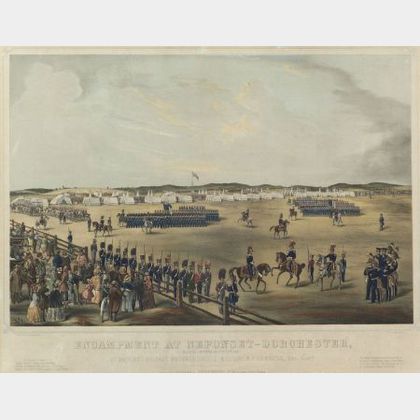 Tappan & Bradford lithographers and publishers (Boston, 19th Century) ENCAMPMENT AT NEPONSET-DORCHESTER, AUG. 8th & 9th 1849..