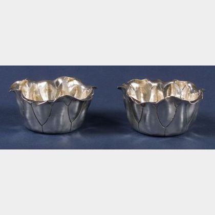 Pair of George W. Shiebler Sterling Aesthetic Movement Open Salts