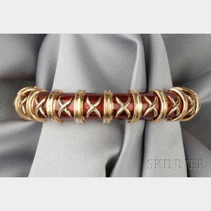 18kt Gold and Enamel Bracelet, Schlumberger, Tiffany & Co., France
