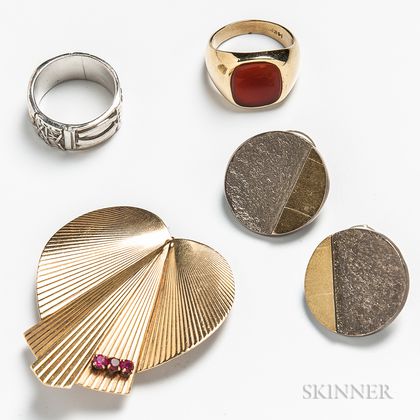 Four Pieces of Modernist Jewelry