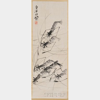 Hanging Scroll Depicting Shrimp