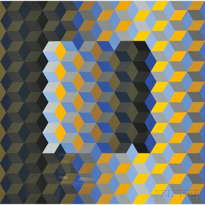 Victor Vasarely (Hungarian/French, 1906-1997) Hommage à l'Hexagone