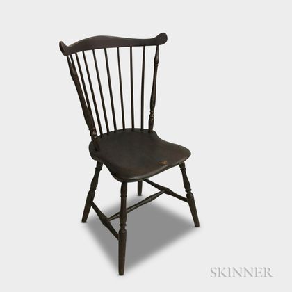 Brown-painted Fan-back Windsor Side Chair