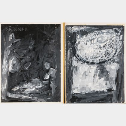 Rex Jesse Ashlock (American, 1918-1999) Two Grisaille Paintings on Paper: Chalis