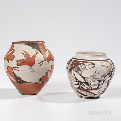 Two Southwest Polychrome Pottery Jars