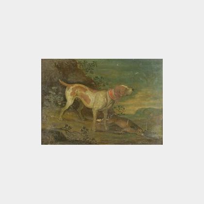 Anglo/American, 19th Century Lot of Two Hunting Scenes with Hounds and Game.