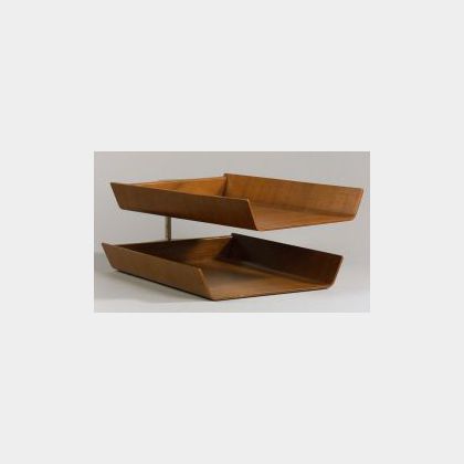 Knoll Laminated Wood Two-Tier Letter Tray