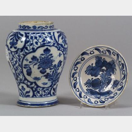 Delft Jar and a Small Delftware Plate