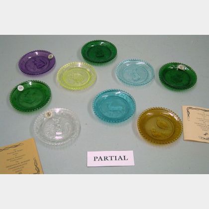 Collection of Approximately Forty-seven Sandwich Glass Collector Cup Plates. 