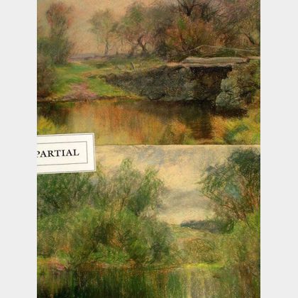 Charles Franklin Pierce (American, 1844-1920) Six Landscapes. Unsigned. Pastel on paper, sizes to 11 x 15 in., unframed. Provenance: Pu