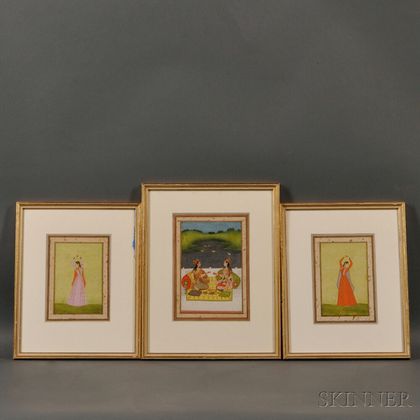 Three Miniature Paintings of Women